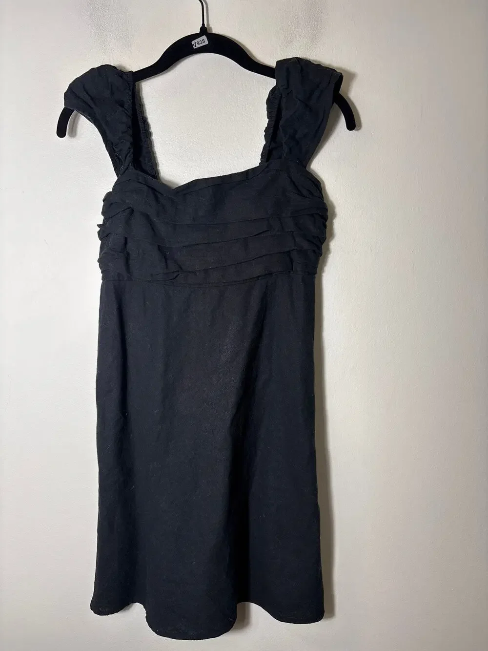 Abercrombie & Fitch Black Linen Blend Knee Length Dress Sz M
